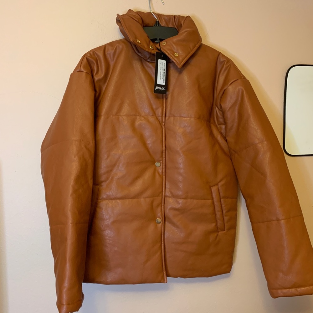 Brown/ Tan Puffer Coat From Nasty Gal